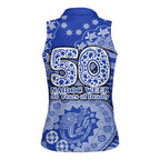 North Melbourne Kangaroos NAIDOC Week 2026 Women Sleeveless Polo Shirt Australian Aboriginal Dot Art Dreamtime Pattern Style