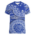 North Melbourne Kangaroos NAIDOC Week 2026 Women V-Neck T-Shirt Australian Aboriginal Dot Art Dreamtime Pattern Style