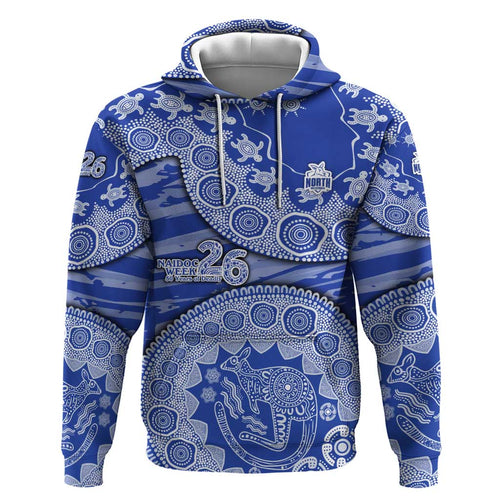 North Melbourne Kangaroos NAIDOC Week 2026 Zip Hoodie Australian Aboriginal Dot Art Dreamtime Pattern Style