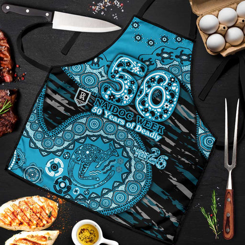 Port Adelaide NAIDOC Week 2026 Apron Australian Aboriginal Dot Art Dreamtime Pattern Style