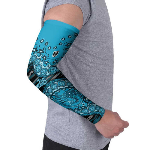 Port Adelaide NAIDOC Week 2026 Arm Sleeves Australian Aboriginal Dot Art Dreamtime Pattern Style