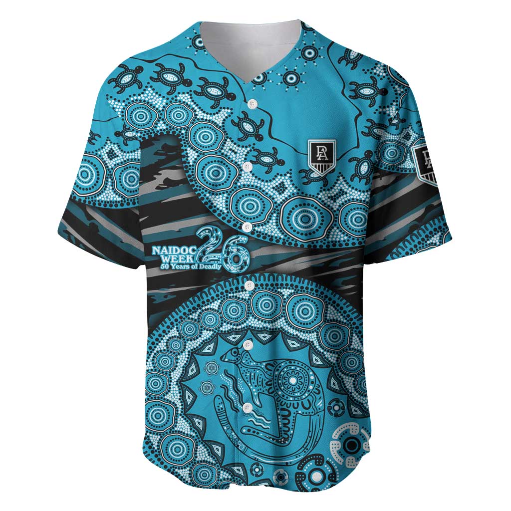 Port Adelaide NAIDOC Week 2026 Baseball Jersey Australian Aboriginal Dot Art Dreamtime Pattern Style