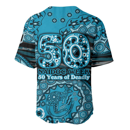 Port Adelaide NAIDOC Week 2026 Baseball Jersey Australian Aboriginal Dot Art Dreamtime Pattern Style