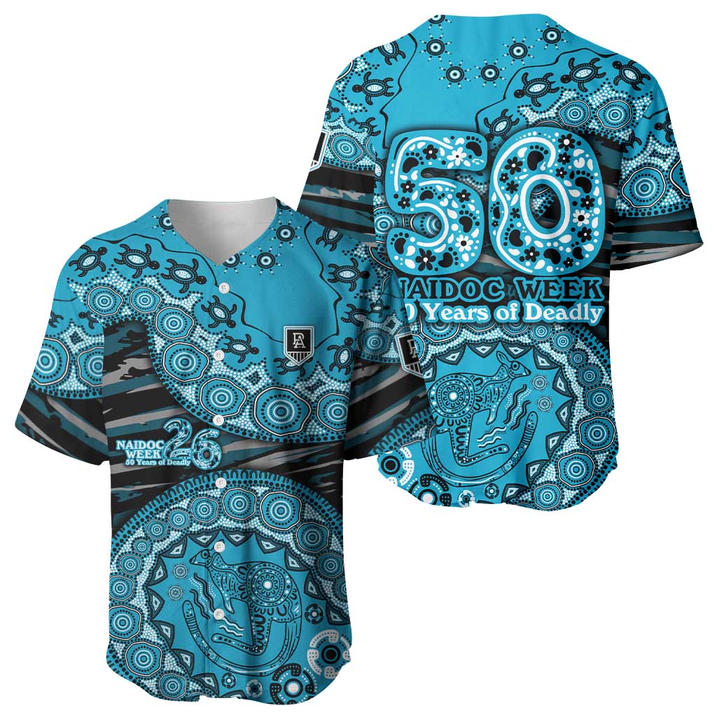 Port Adelaide NAIDOC Week 2026 Baseball Jersey Australian Aboriginal Dot Art Dreamtime Pattern Style