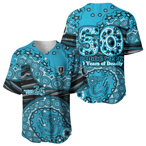 Port Adelaide NAIDOC Week 2026 Baseball Jersey Australian Aboriginal Dot Art Dreamtime Pattern Style