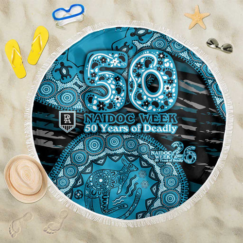 Port Adelaide NAIDOC Week 2026 Beach Blanket Australian Aboriginal Dot Art Dreamtime Pattern Style