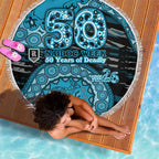 Port Adelaide NAIDOC Week 2026 Beach Blanket Australian Aboriginal Dot Art Dreamtime Pattern Style