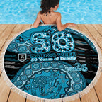 Port Adelaide NAIDOC Week 2026 Beach Blanket Australian Aboriginal Dot Art Dreamtime Pattern Style