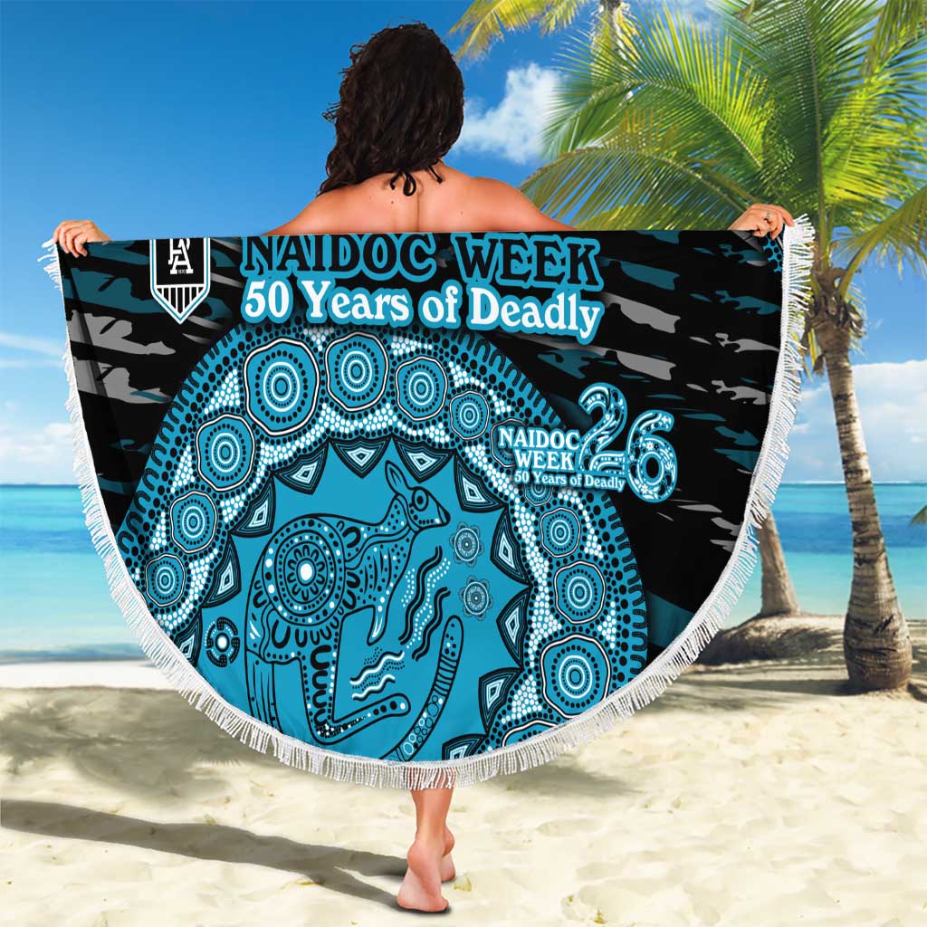 Port Adelaide NAIDOC Week 2026 Beach Blanket Australian Aboriginal Dot Art Dreamtime Pattern Style