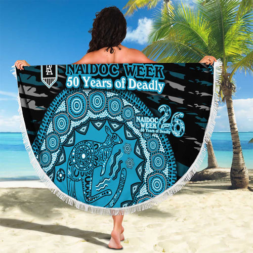 Port Adelaide NAIDOC Week 2026 Beach Blanket Australian Aboriginal Dot Art Dreamtime Pattern Style