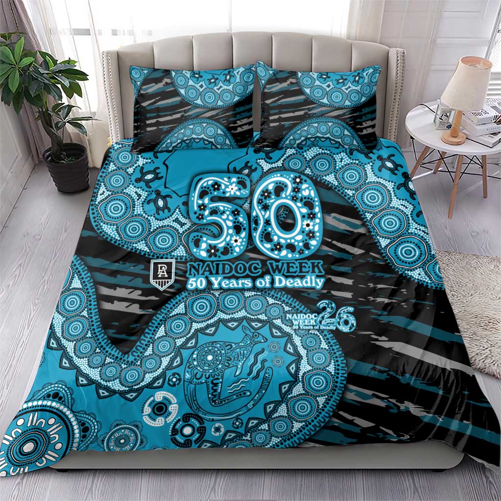 Port Adelaide NAIDOC Week 2026 Bedding Set Australian Aboriginal Dot Art Dreamtime Pattern Style