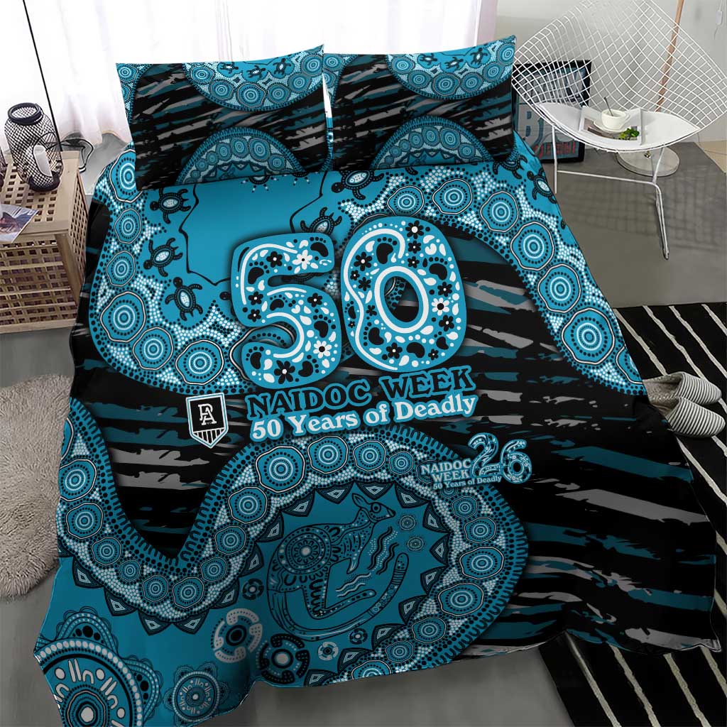 Port Adelaide NAIDOC Week 2026 Bedding Set Australian Aboriginal Dot Art Dreamtime Pattern Style