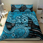 Port Adelaide NAIDOC Week 2026 Bedding Set Australian Aboriginal Dot Art Dreamtime Pattern Style