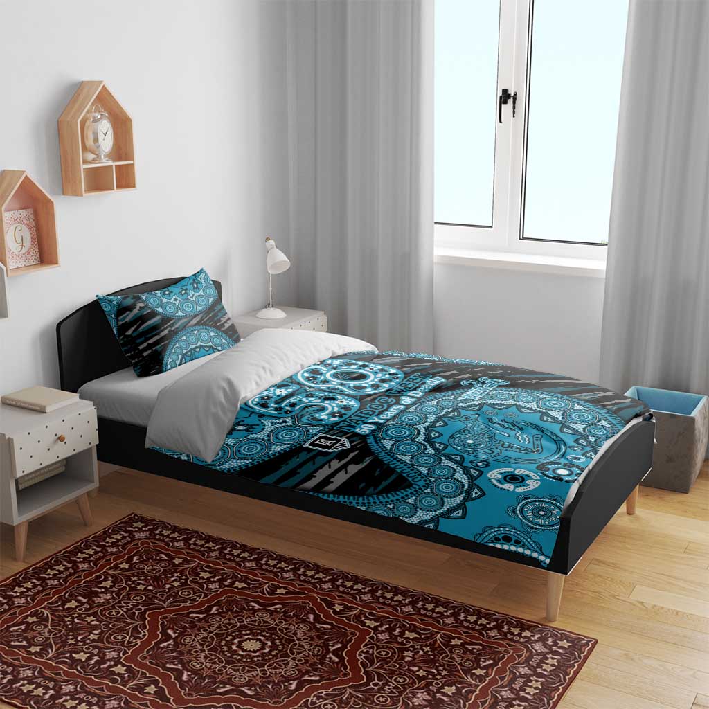 Port Adelaide NAIDOC Week 2026 Bedding Set Australian Aboriginal Dot Art Dreamtime Pattern Style
