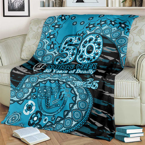 Port Adelaide NAIDOC Week 2026 Blanket Australian Aboriginal Dot Art Dreamtime Pattern Style