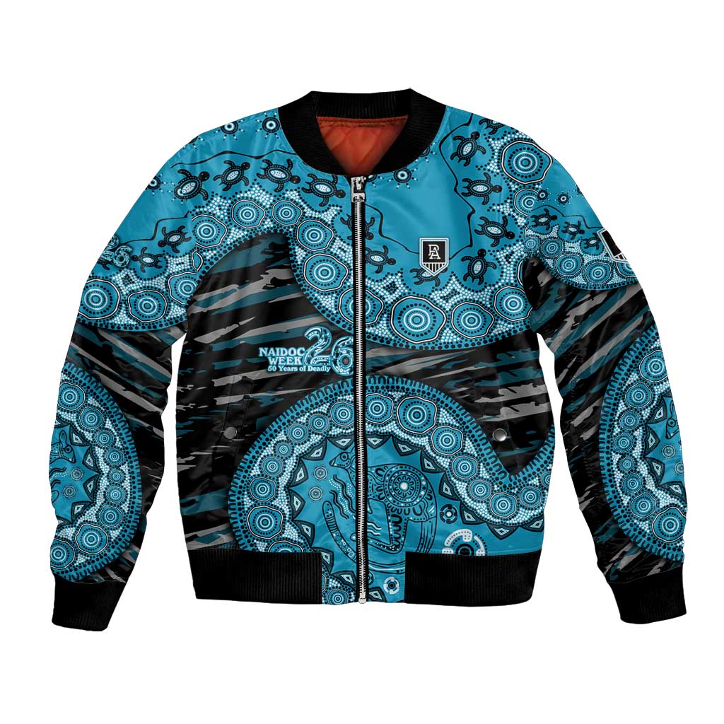 Port Adelaide NAIDOC Week 2026 Bomber Jacket Australian Aboriginal Dot Art Dreamtime Pattern Style