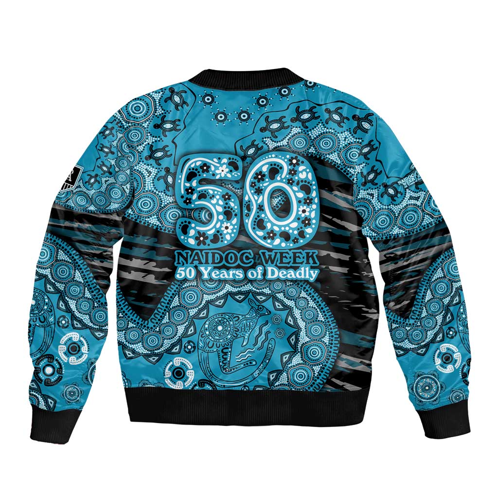 Port Adelaide NAIDOC Week 2026 Bomber Jacket Australian Aboriginal Dot Art Dreamtime Pattern Style