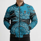 Port Adelaide NAIDOC Week 2026 Bomber Puffer Jacket Australian Aboriginal Dot Art Dreamtime Pattern Style