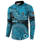 Port Adelaide NAIDOC Week 2026 Button Sweatshirt Australian Aboriginal Dot Art Dreamtime Pattern Style