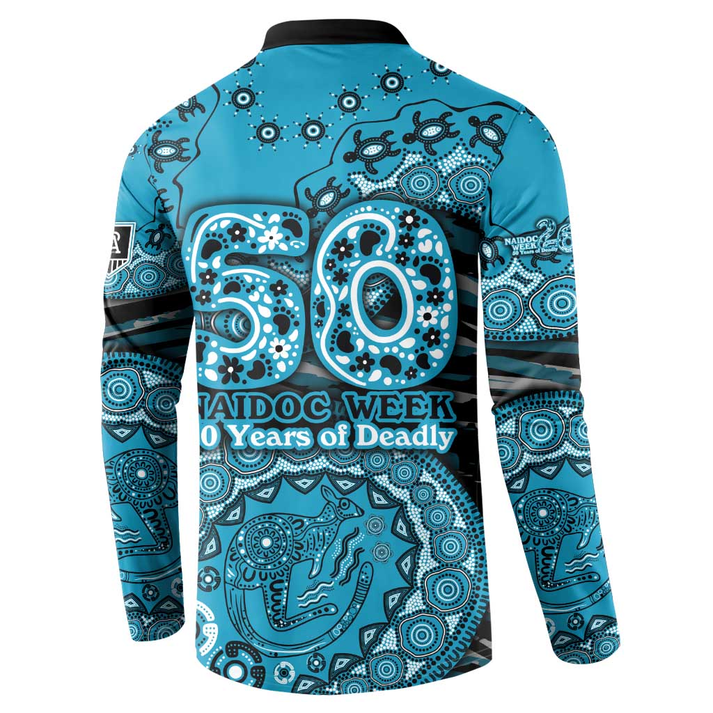 Port Adelaide NAIDOC Week 2026 Button Sweatshirt Australian Aboriginal Dot Art Dreamtime Pattern Style