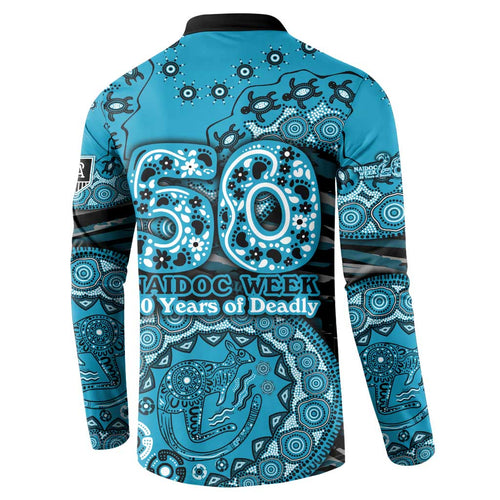 Port Adelaide NAIDOC Week 2026 Button Sweatshirt Australian Aboriginal Dot Art Dreamtime Pattern Style