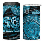 Port Adelaide NAIDOC Week 2026 4 in 1 Can Cooler Tumbler Australian Aboriginal Dot Art Dreamtime Pattern Style