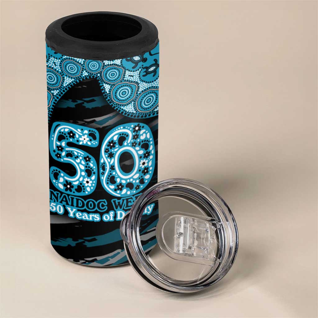 Port Adelaide NAIDOC Week 2026 4 in 1 Can Cooler Tumbler Australian Aboriginal Dot Art Dreamtime Pattern Style