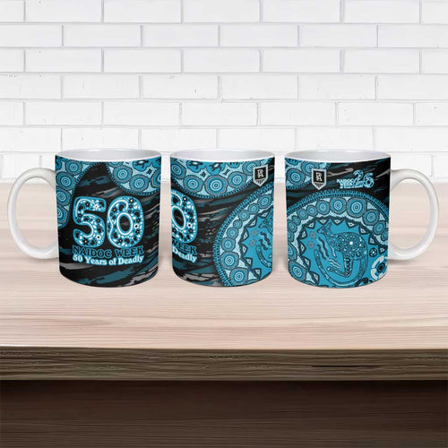 Port Adelaide NAIDOC Week 2026 Ceramic Mug Australian Aboriginal Dot Art Dreamtime Pattern Style