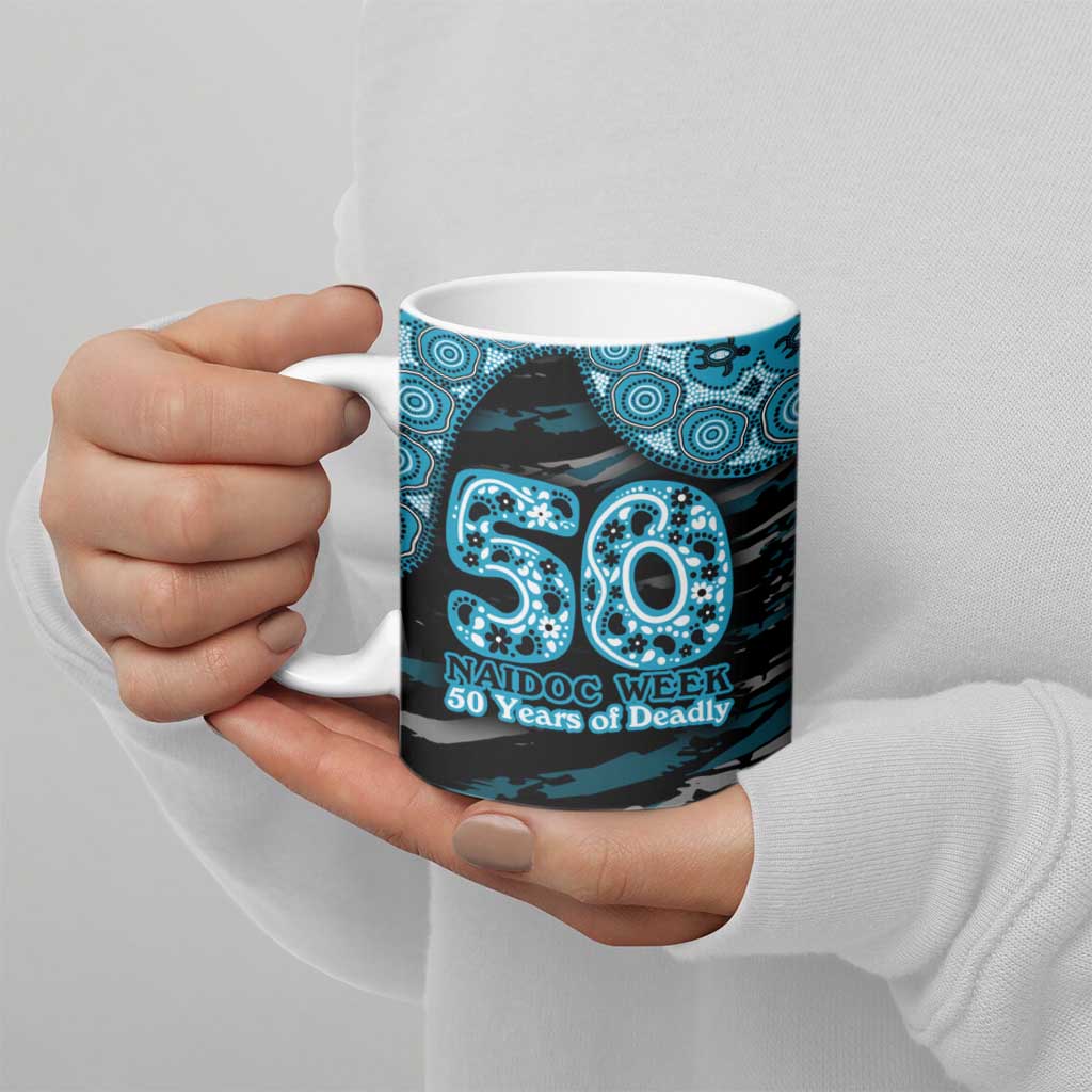 Port Adelaide NAIDOC Week 2026 Ceramic Mug Australian Aboriginal Dot Art Dreamtime Pattern Style