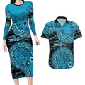 Port Adelaide NAIDOC Week 2026 Couples Matching Long Sleeve Bodycon Dress and Hawaiian Shirt Australian Aboriginal Dot Art Dreamtime Pattern Style
