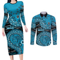 Port Adelaide NAIDOC Week 2026 Couples Matching Long Sleeve Bodycon Dress and Long Sleeve Button Shirt Australian Aboriginal Dot Art Dreamtime Pattern Style
