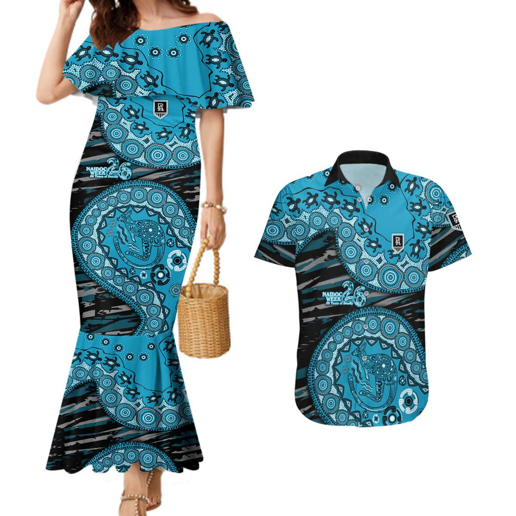 Port Adelaide NAIDOC Week 2026 Couples Matching Mermaid Dress and Hawaiian Shirt Australian Aboriginal Dot Art Dreamtime Pattern Style