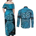 Port Adelaide NAIDOC Week 2026 Couples Matching Off Shoulder Maxi Dress and Long Sleeve Button Shirt Australian Aboriginal Dot Art Dreamtime Pattern Style