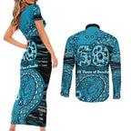 Port Adelaide NAIDOC Week 2026 Couples Matching Short Sleeve Bodycon Dress and Long Sleeve Button Shirt Australian Aboriginal Dot Art Dreamtime Pattern Style