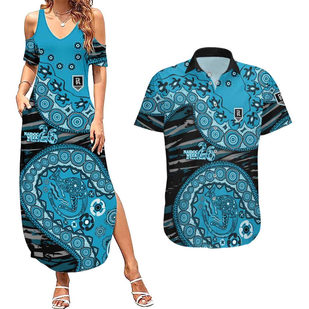 Port Adelaide NAIDOC Week 2026 Couples Matching Summer Maxi Dress and Hawaiian Shirt Australian Aboriginal Dot Art Dreamtime Pattern Style