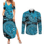 Port Adelaide NAIDOC Week 2026 Couples Matching Summer Maxi Dress and Long Sleeve Button Shirt Australian Aboriginal Dot Art Dreamtime Pattern Style