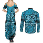 Port Adelaide NAIDOC Week 2026 Couples Matching Summer Maxi Dress and Long Sleeve Button Shirt Australian Aboriginal Dot Art Dreamtime Pattern Style