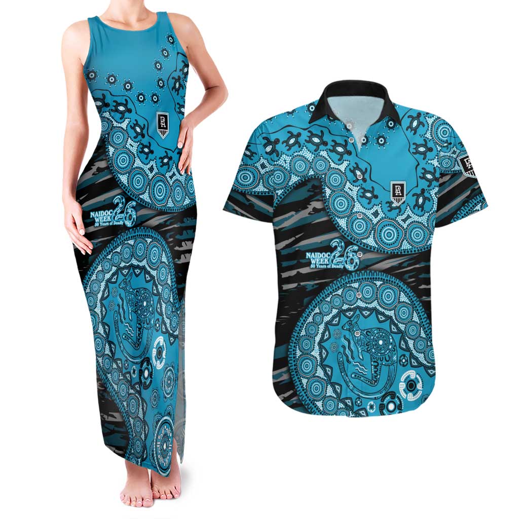 Port Adelaide NAIDOC Week 2026 Couples Matching Tank Maxi Dress and Hawaiian Shirt Australian Aboriginal Dot Art Dreamtime Pattern Style