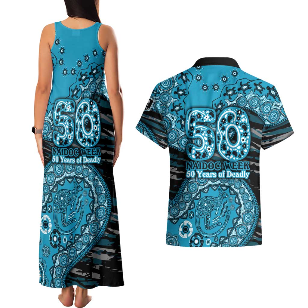 Port Adelaide NAIDOC Week 2026 Couples Matching Tank Maxi Dress and Hawaiian Shirt Australian Aboriginal Dot Art Dreamtime Pattern Style