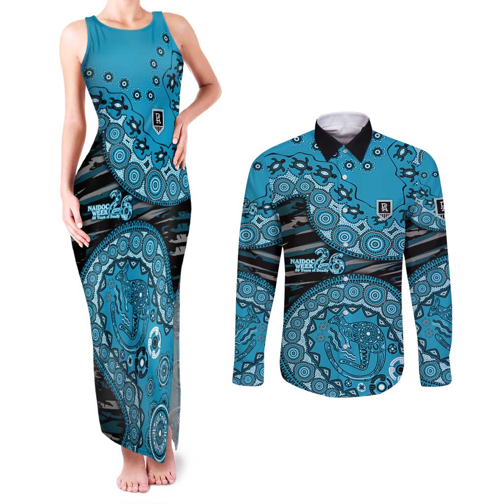 Port Adelaide NAIDOC Week 2026 Couples Matching Tank Maxi Dress and Long Sleeve Button Shirt Australian Aboriginal Dot Art Dreamtime Pattern Style