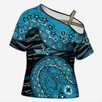 Port Adelaide NAIDOC Week 2026 Cross Shoulder Shirt Australian Aboriginal Dot Art Dreamtime Pattern Style