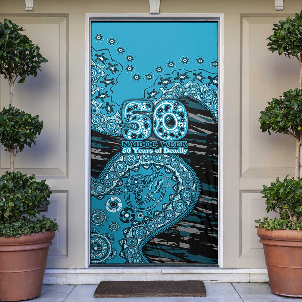 Port Adelaide NAIDOC Week 2026 Door Cover Australian Aboriginal Dot Art Dreamtime Pattern Style