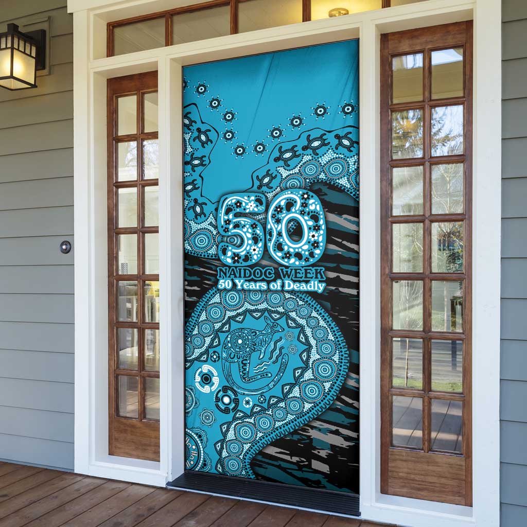 Port Adelaide NAIDOC Week 2026 Door Cover Australian Aboriginal Dot Art Dreamtime Pattern Style