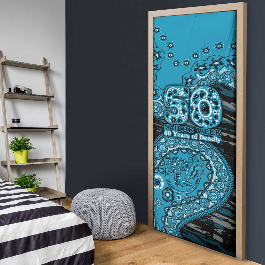 Port Adelaide NAIDOC Week 2026 Door Cover Australian Aboriginal Dot Art Dreamtime Pattern Style