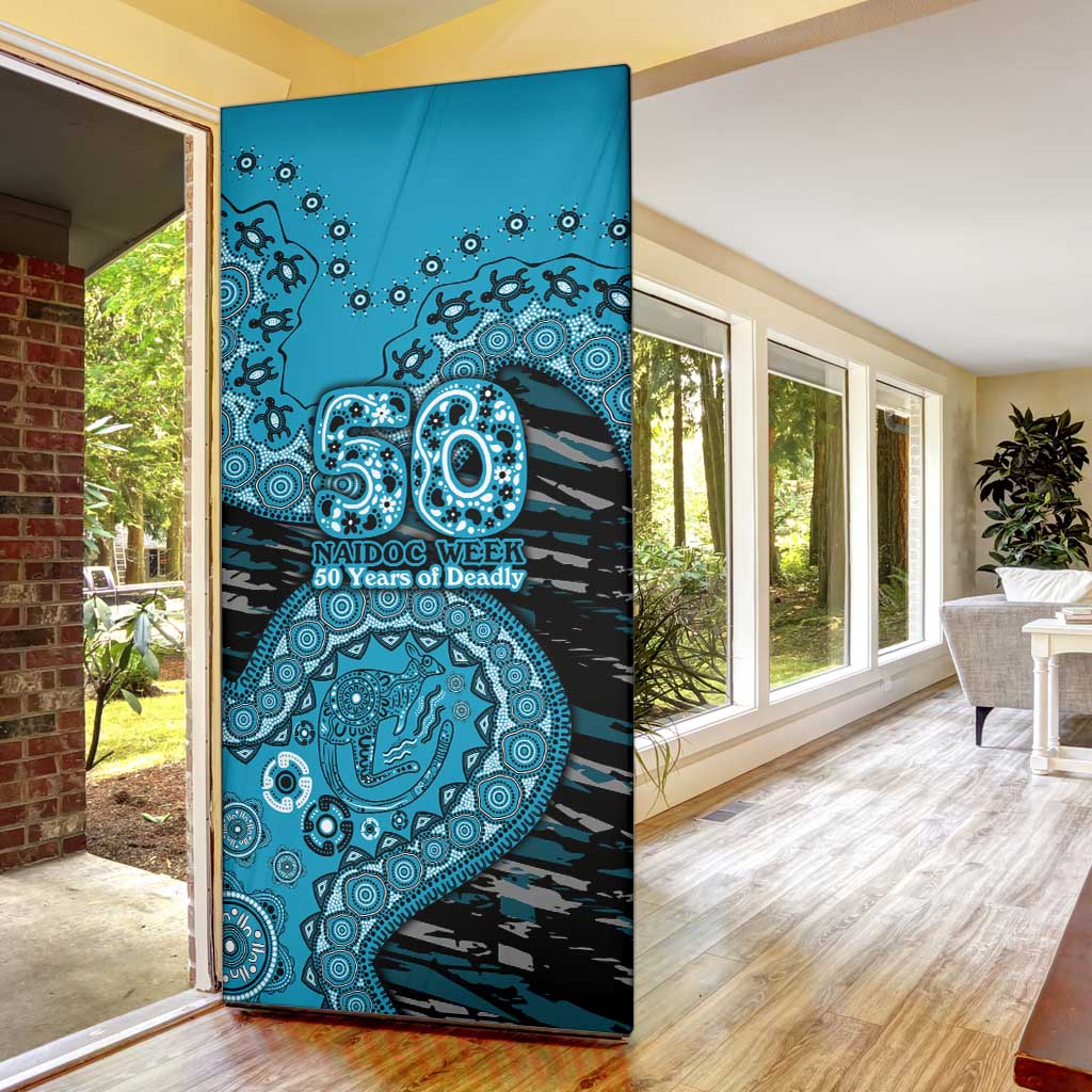 Port Adelaide NAIDOC Week 2026 Door Cover Australian Aboriginal Dot Art Dreamtime Pattern Style