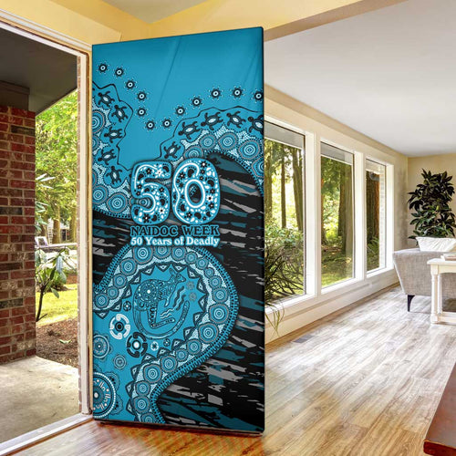 Port Adelaide NAIDOC Week 2026 Door Cover Australian Aboriginal Dot Art Dreamtime Pattern Style
