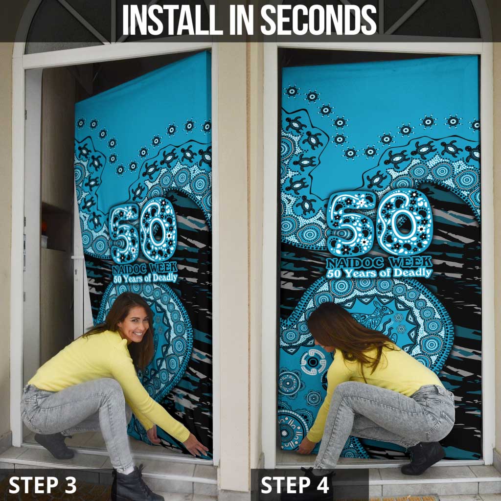 Port Adelaide NAIDOC Week 2026 Door Cover Australian Aboriginal Dot Art Dreamtime Pattern Style