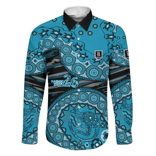 Port Adelaide NAIDOC Week 2026 Family Matching Long Sleeve Bodycon Dress and Hawaiian Shirt Australian Aboriginal Dot Art Dreamtime Pattern Style