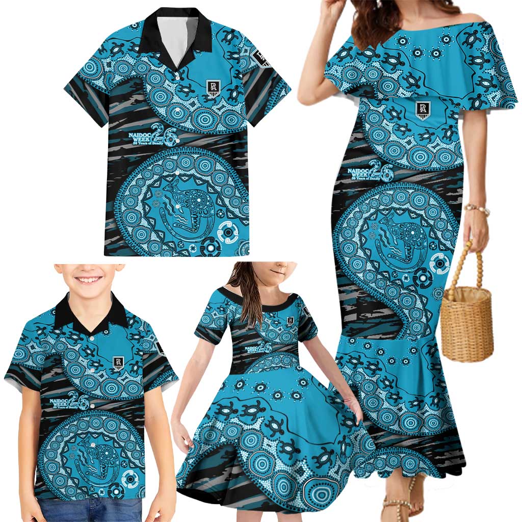 Port Adelaide NAIDOC Week 2026 Family Matching Mermaid Dress and Hawaiian Shirt Australian Aboriginal Dot Art Dreamtime Pattern Style