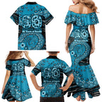 Port Adelaide NAIDOC Week 2026 Family Matching Mermaid Dress and Hawaiian Shirt Australian Aboriginal Dot Art Dreamtime Pattern Style